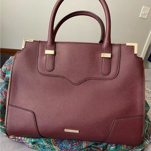 Rebecca Minkoff burgundy leather tote bag purse